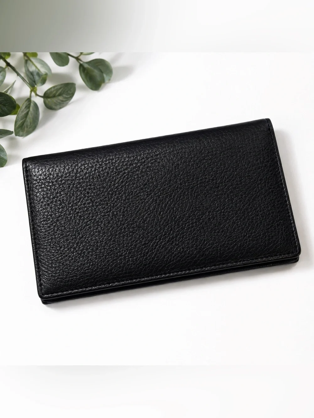Osgoode Marley Black Leather Bifold Hipster Long Wallet 7.5”